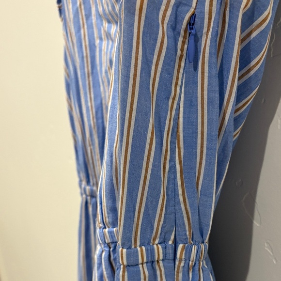 J. Crew Blue and White  and tan Striped dress - Picture 3 of 5